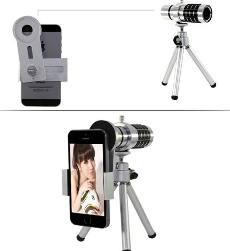12X télescope mobile général objectif focal 12 fois long avec trois pieds voyage univer