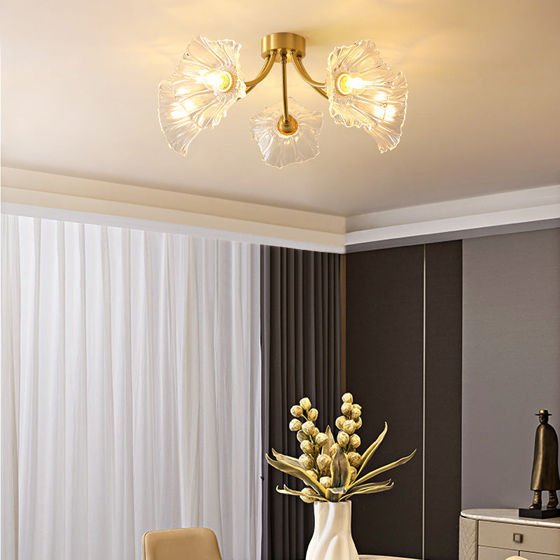 Lustre de style américain en cuivre massif