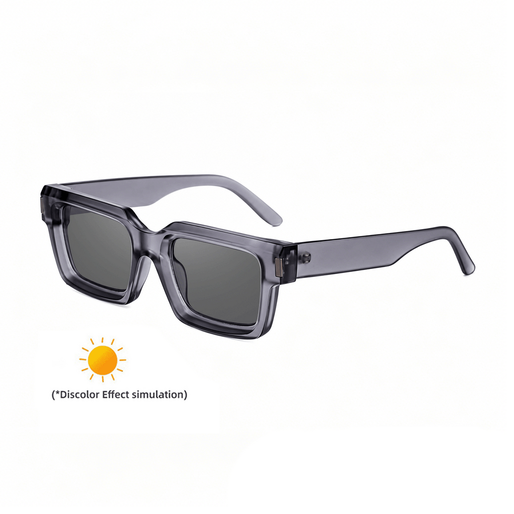 Lunettes de soleil européennes et américaines à cadre carré de mode à changement de couleur pour hommes
