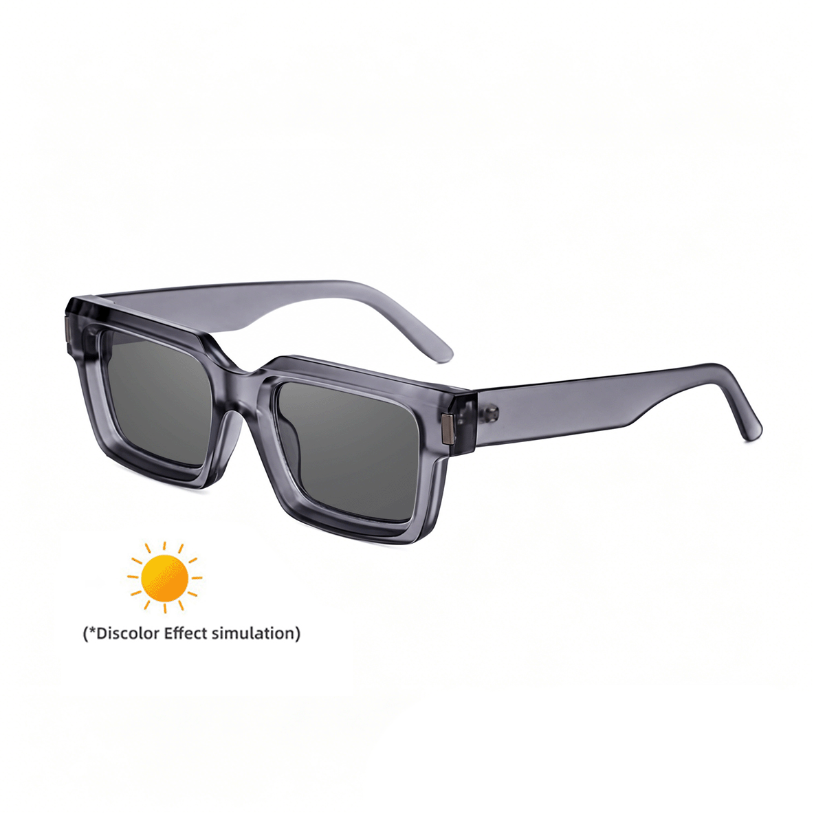 Lunettes de soleil européennes et américaines à cadre carré de mode à changement de couleur pour hommes