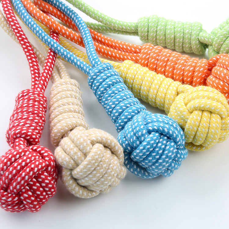 Pet Dog Coton Rope Joueur Tir Type Jouet de broyage