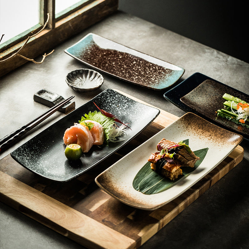 Plaques céramiques japonaises Sushi Dish Tableware Plateau Couverts