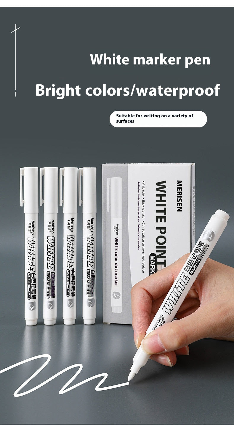 Super blanc éblouissant tête fine séchage rapide stylo de peinture étanche
