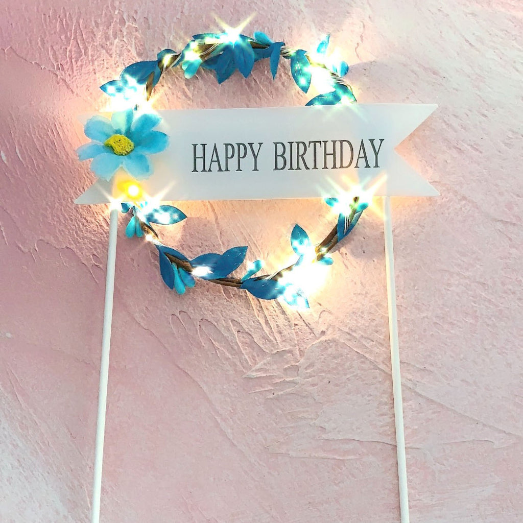 Cake d'anniversaire créatif ronde Garland Inserts de lumière