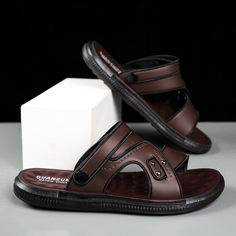 Hommes Sandales Platform Design en cuir double usage pour la plage et l'usure extérieure