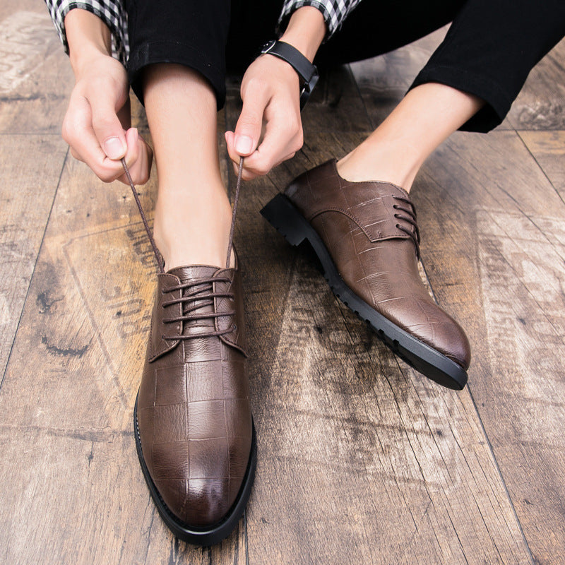 Hommes Cuir de style coréen Trendy Lace-up Casual Chaussures British Business Forme et Leisu