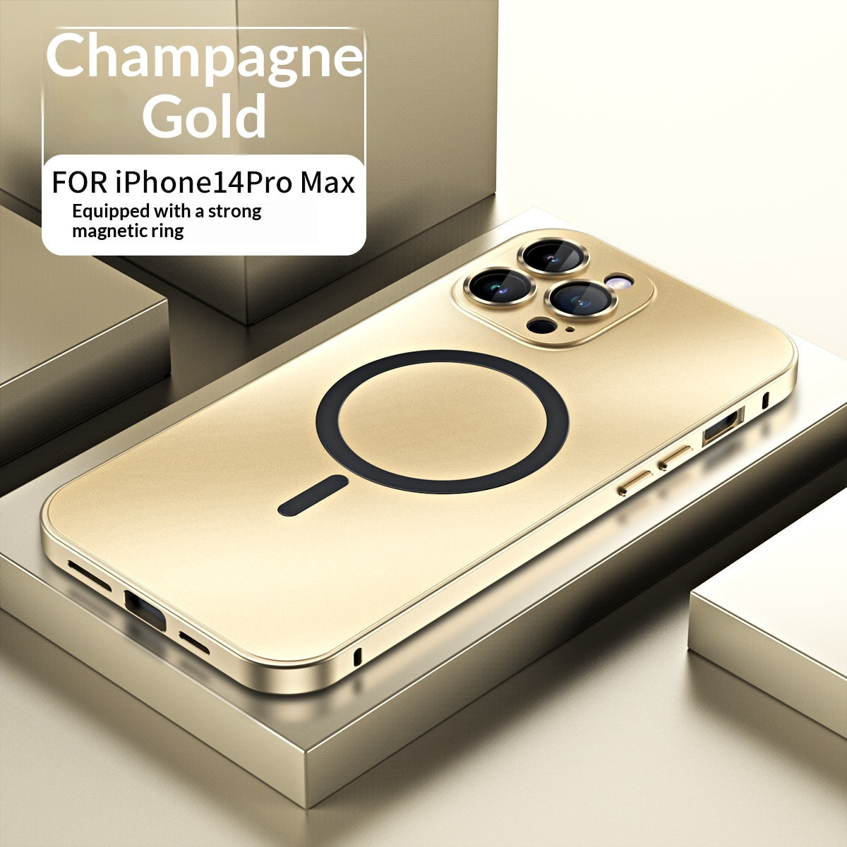 Boîtier de téléphone à cadre métallique magnétique de fermeture de ressort