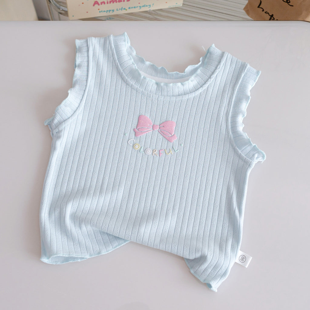 T-shirt pour vêtements de dessus sans manches de couleur Candy