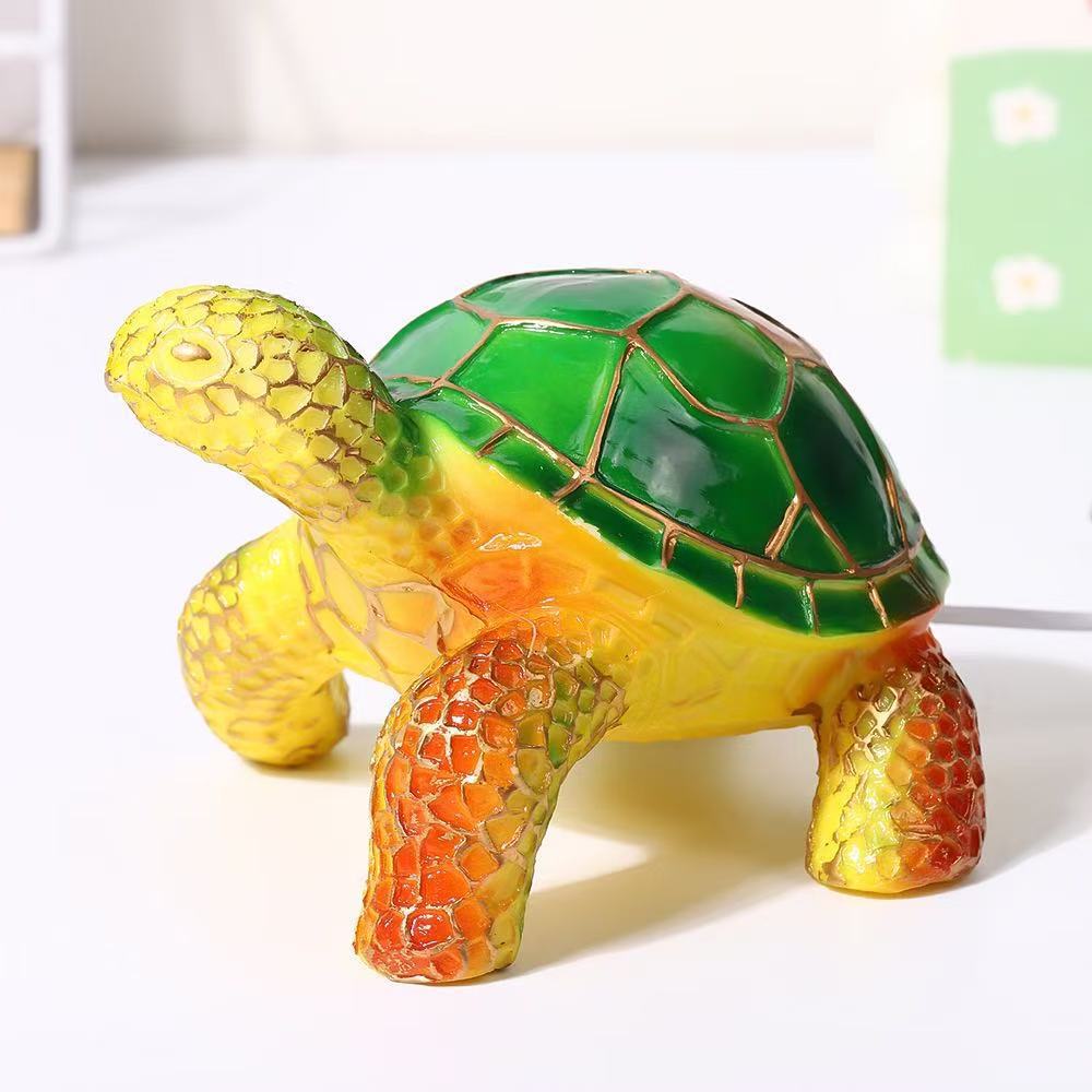 Tortoise Resin Ornament Creative Home Côté lit Tortoise Décoration de lampe de table