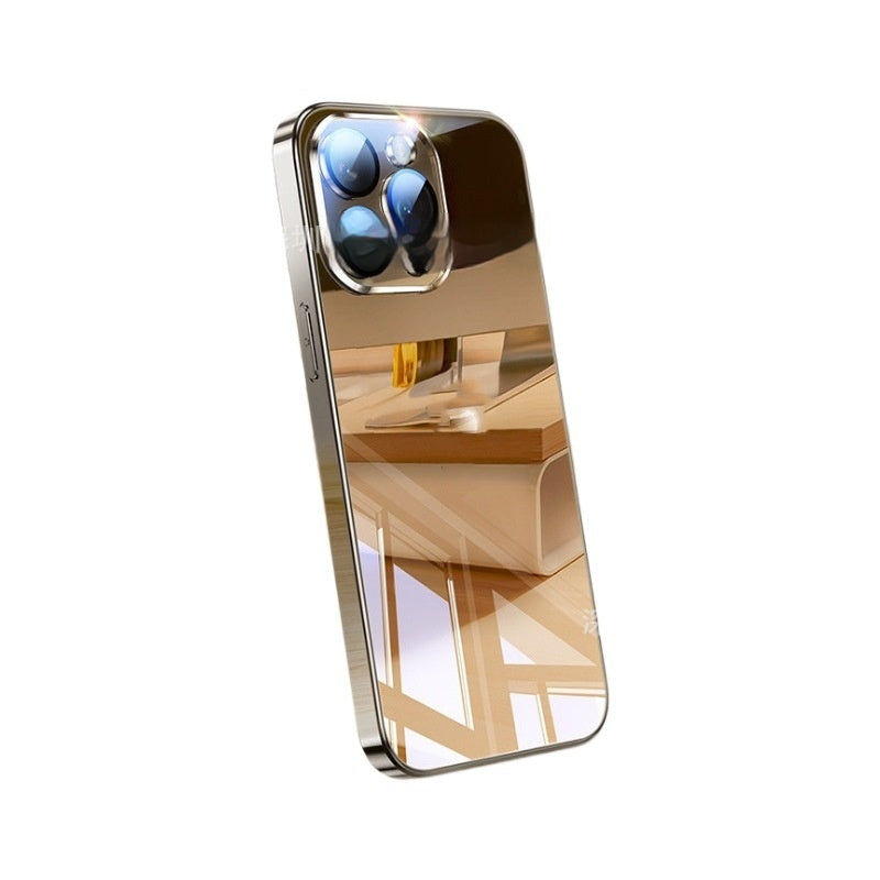 Boîtier de téléphone en verre de cristal de glace tout compris résistant à la chute en silicone