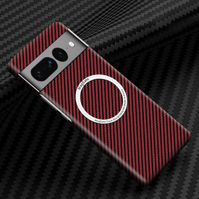 Boîtier de téléphone magnétique sans fil chargeur PC Carbon Fibre Pattern