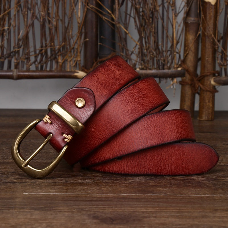 Boucle d'épingle en cuir Vintage De stressed Cowhide Waistband