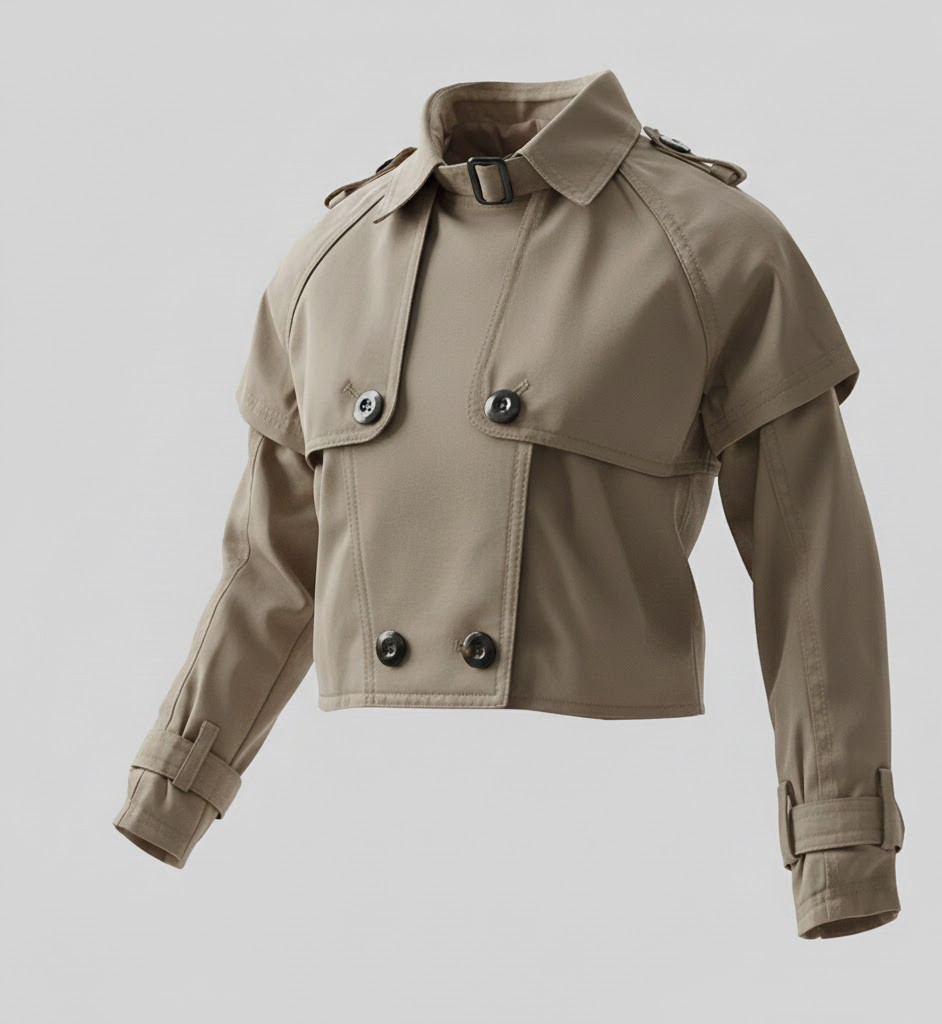 Filles Cropped Trench Jacket Léger Court Coat Printemps Été Âge 4-14Y