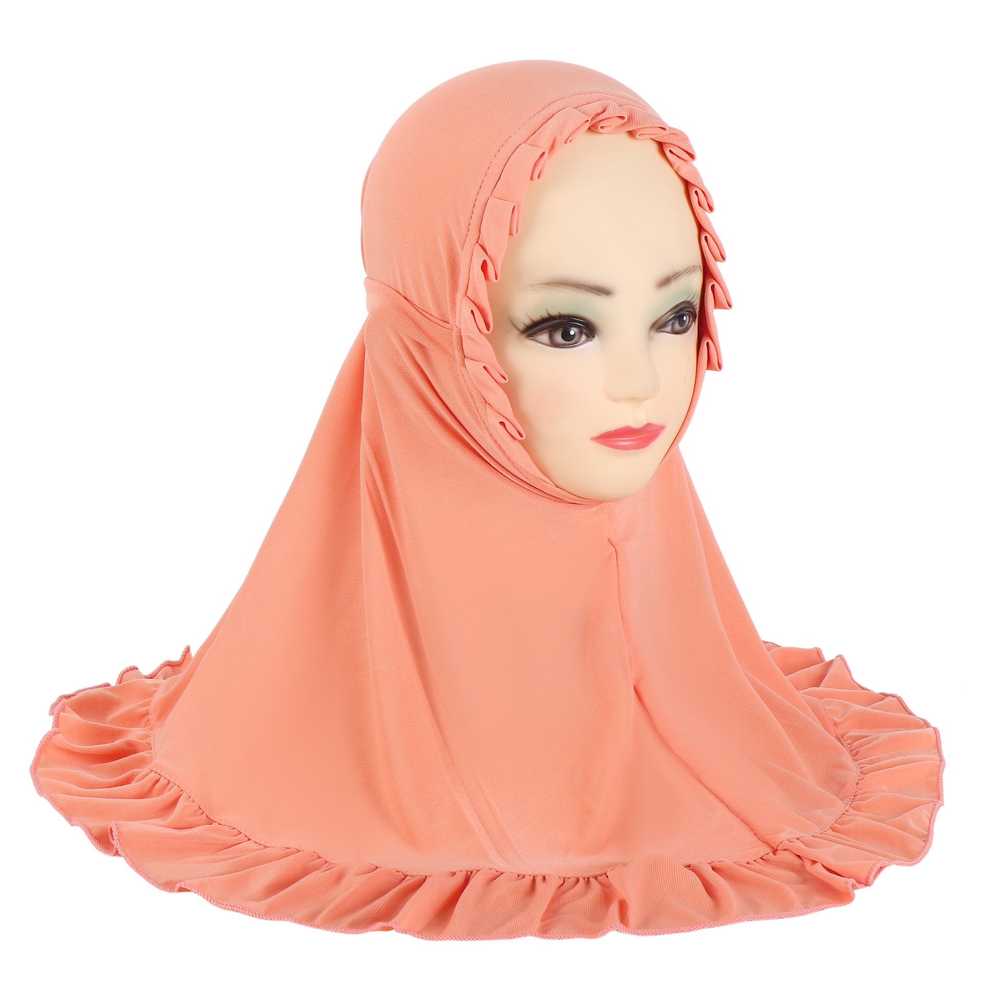 Filles Mode Personnalité Pure Couleur Ruffles Headscarf