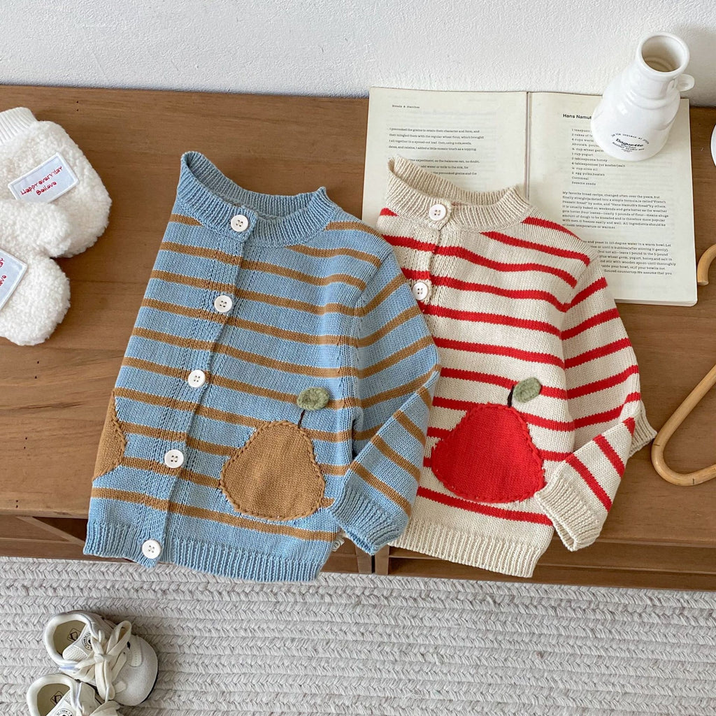 Chandail rayé pour enfants Cardigan à la mode