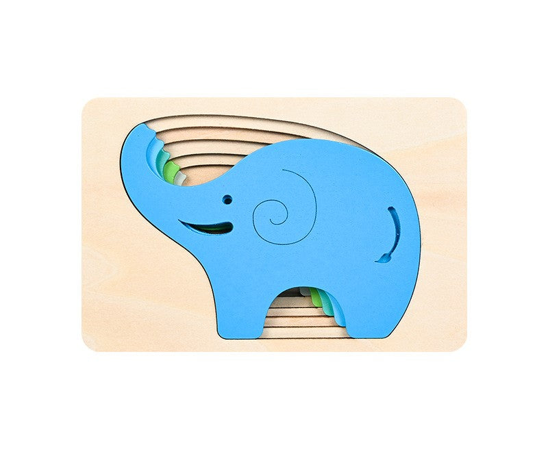 Modèle de Puzzle 3D en bois d'animal multicouche pour enfants