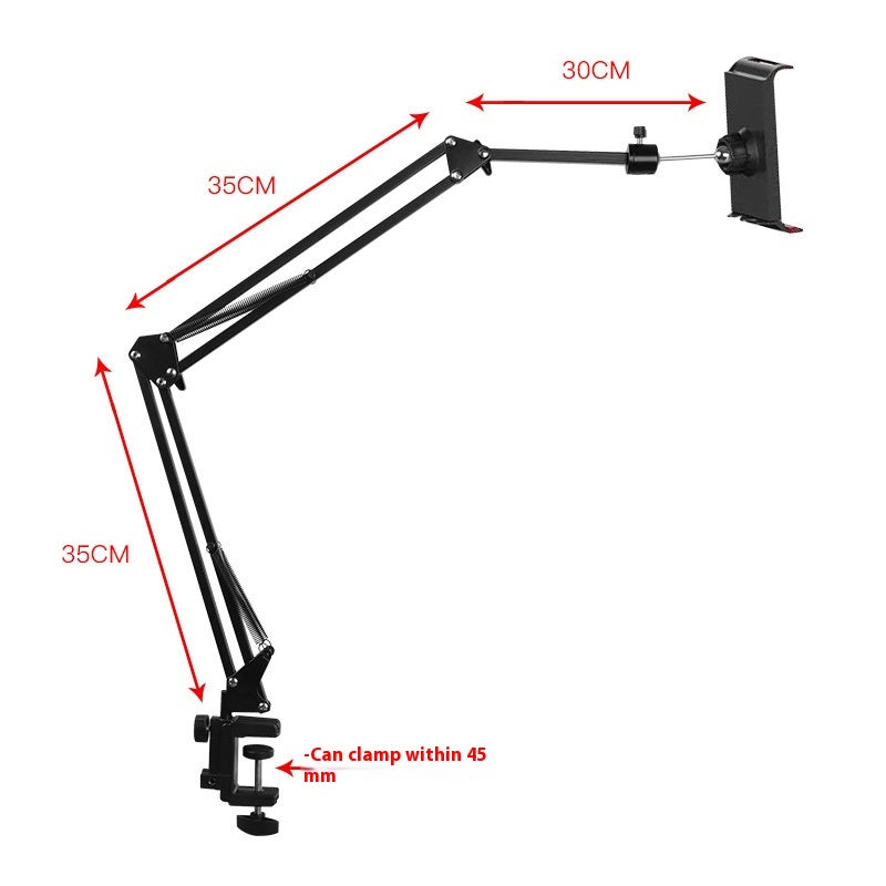 Cantilever Tablette de téléphone portable Lazy Bureau Clip-on 360-degrés rotative pliant métal Brac