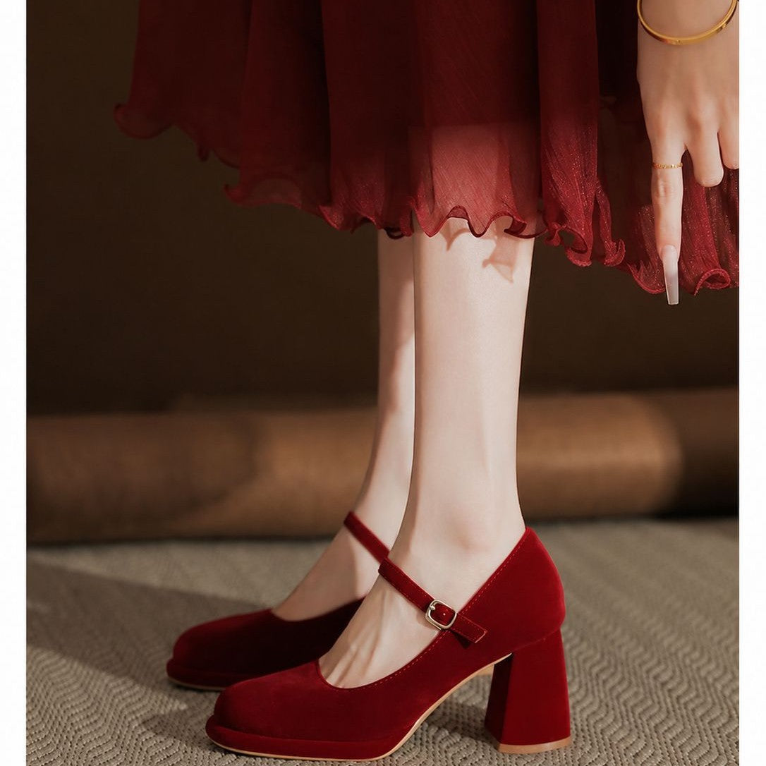 Plateforme imperméable pour femmes Mary Jane High Heels
