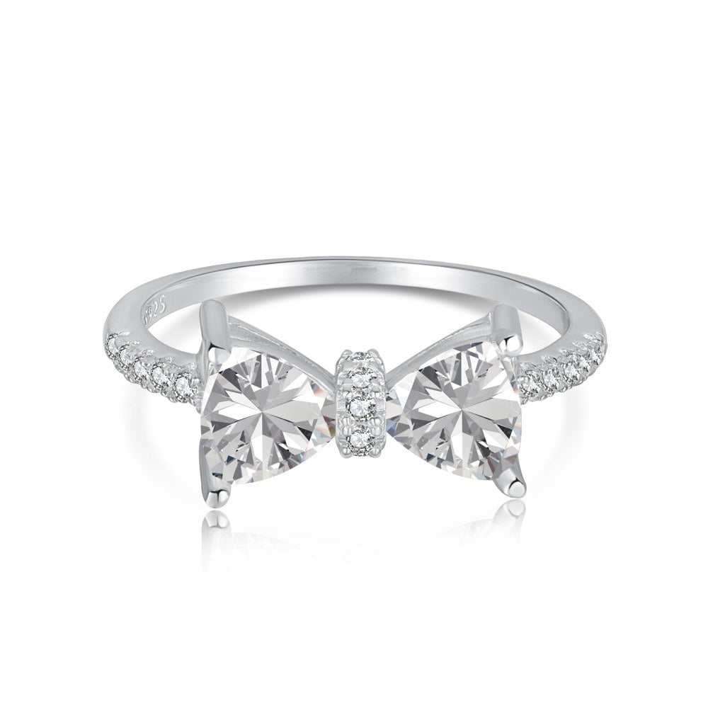 S925 Anneau femme en argent sterling Bow