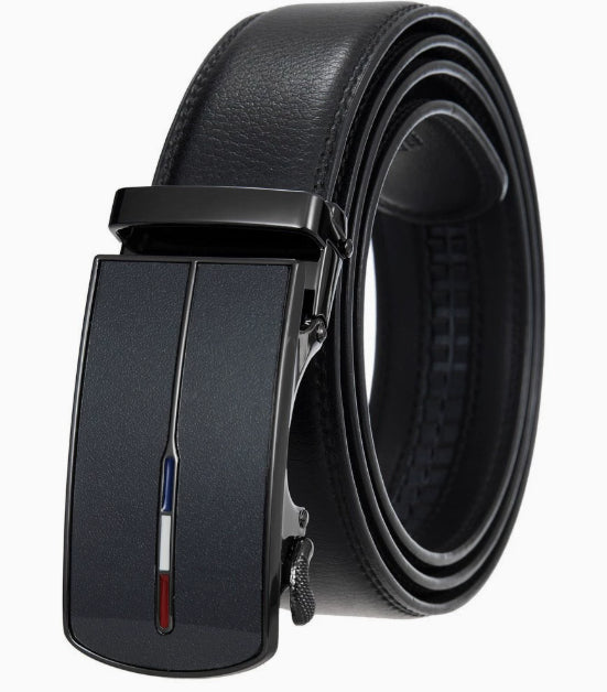 Cowhide en cuir homme Mode pantalon ceinture en cuir élégant