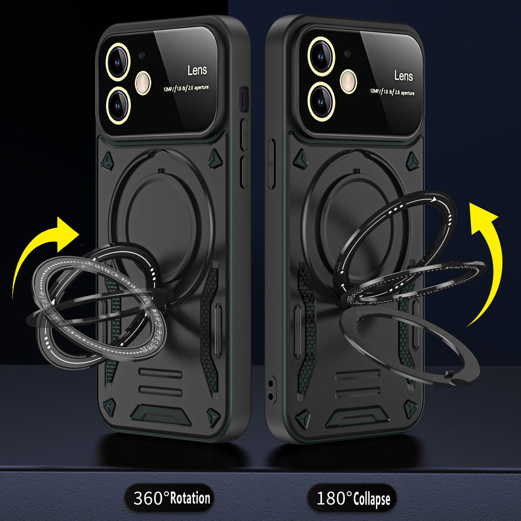 U-bouclier Grande fenêtre Magnetic Bracket Phone Case Advanced Sense Protection Cover