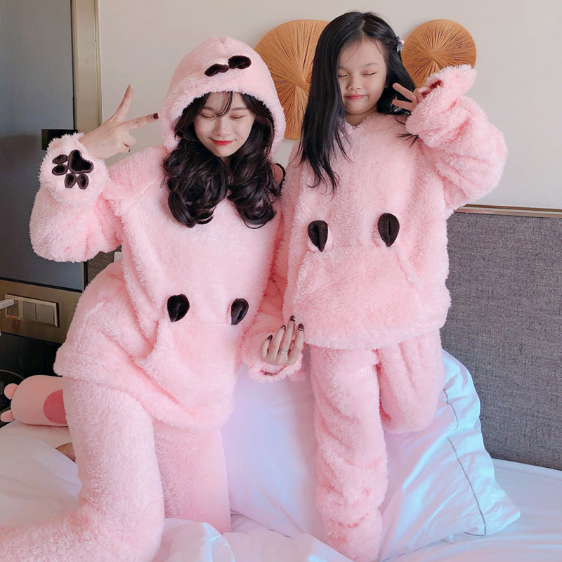 Gants de pyjama en peluche pour parents et enfants