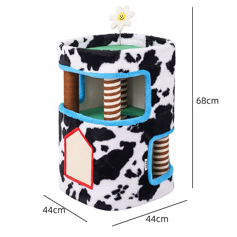 Zeze Four Seasons ferme Villa cadre d'escalade Maison de chat double-layer