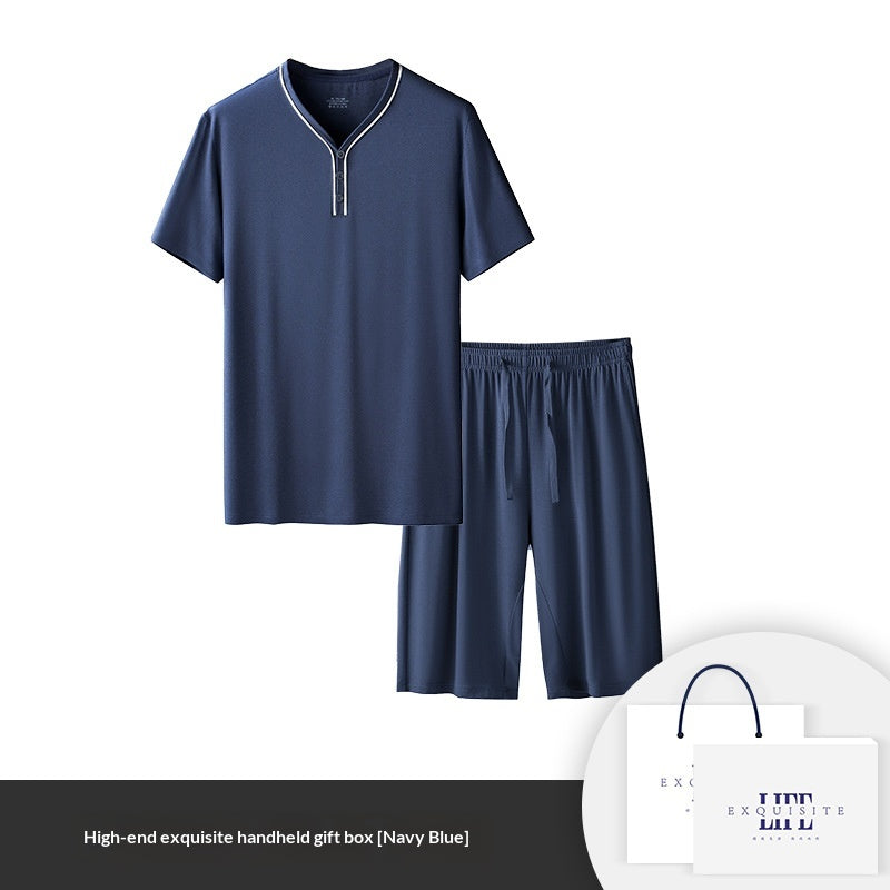 Hommes à la maison porter mince manches courtes Short Pajama Set