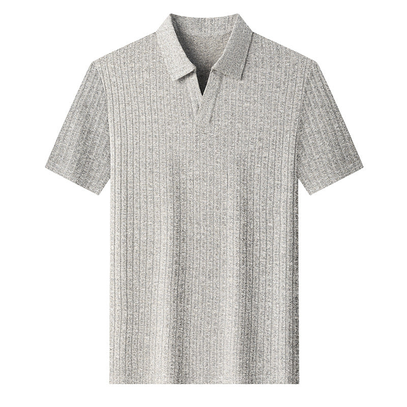 T-shirt à manches courtes homme Polo casual de couleur unie