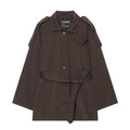 Élégant manteau de trench ceinturé en Twill