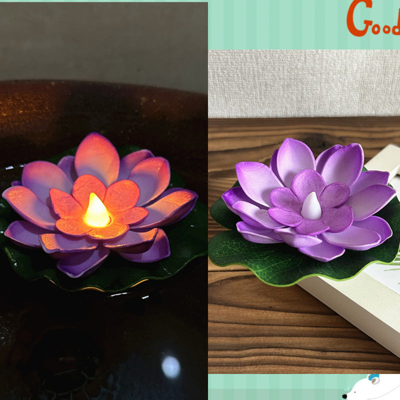 Floating eau induction Lotus coloré imperméable petite lampe de nuit