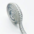 Self-adhesive pearl lace trim white - 1cm wide - 1 roll