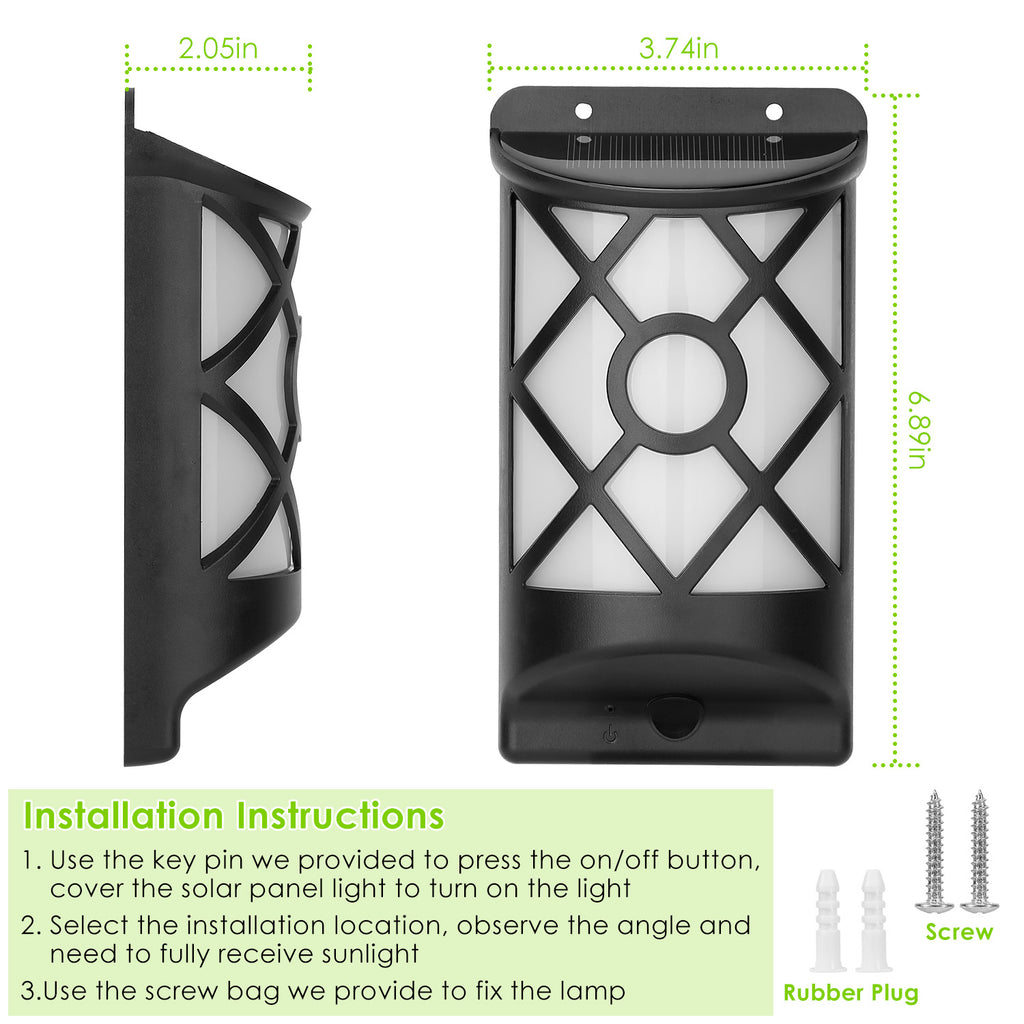 Interdit de vendre sur Walmart 1Pc Flame lumières solaires extérieur 96 LEDs étanches