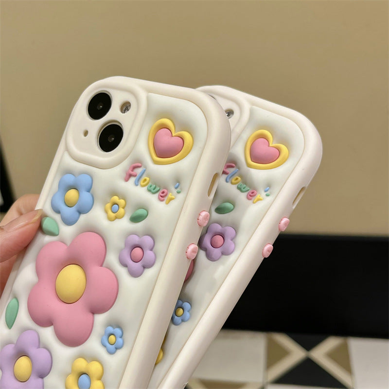 Coffret de téléphone à fleurs en trois dimensions