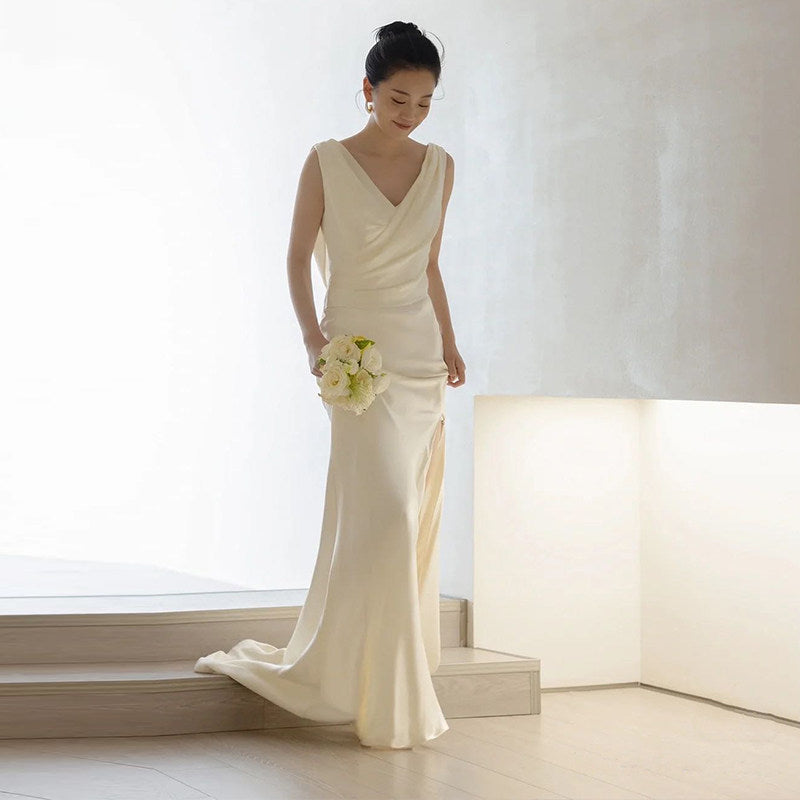 Robe de mariée satinée de style français