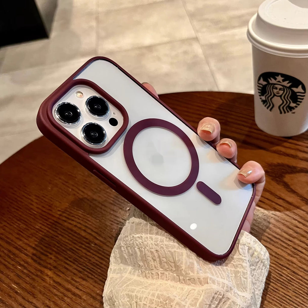 Boîtier de téléphone en silicone magnétique acrylique résistant à la chute