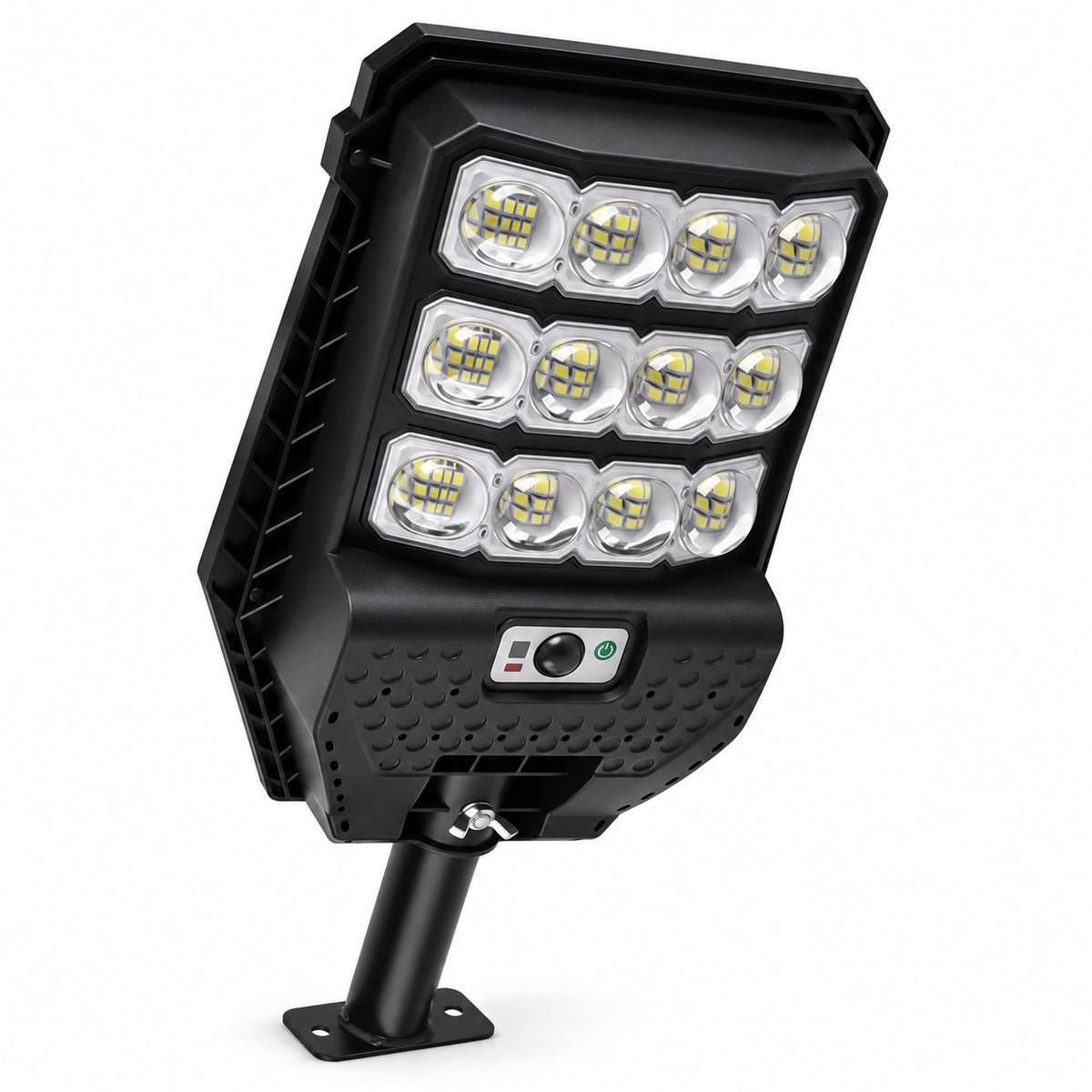 Solar Powered Motion Sensor Outdoor Light W7208 3 Noir pour Garden Yard Street Wall LED