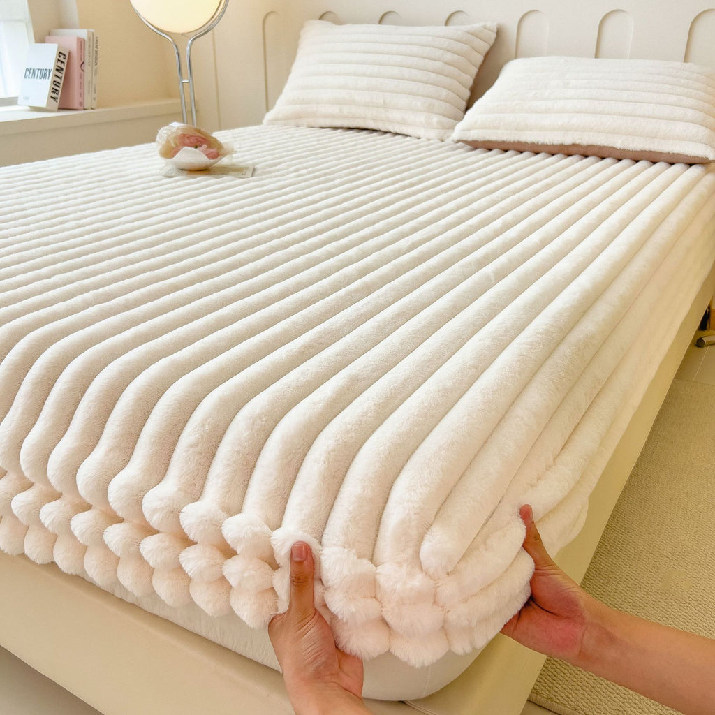 Autumn and Winter Imitation Dehaired Angora Fitted Sheet Thickened Student Dormitory Bed S