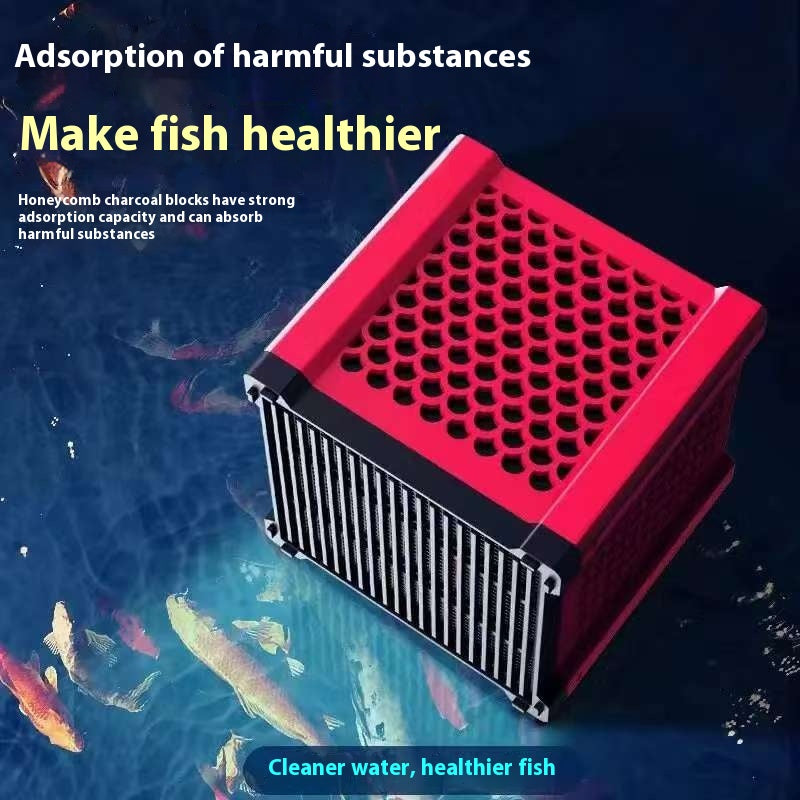 Poisson réservoir de purification de l'eau Cube activé carbone matériau Honeycomb