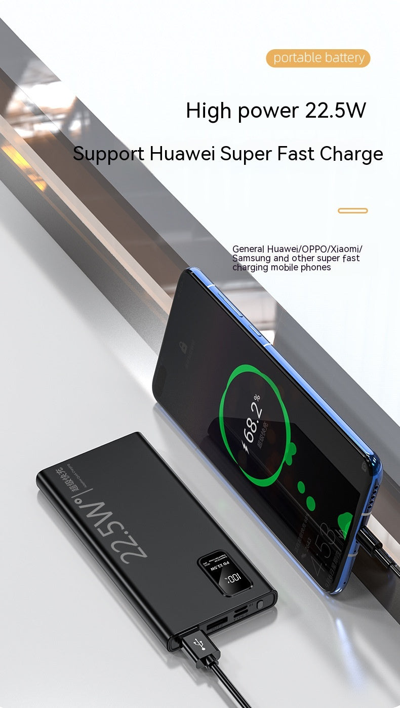 Banque de puissance à recharge rapide bidirectionnelle Grande capacité Portable Ultra-fin Portable Power Source