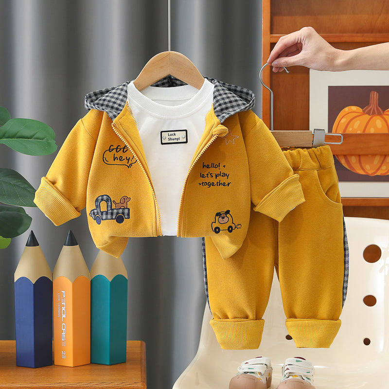 Veste à capuche élégante à trois pièces pour garçon