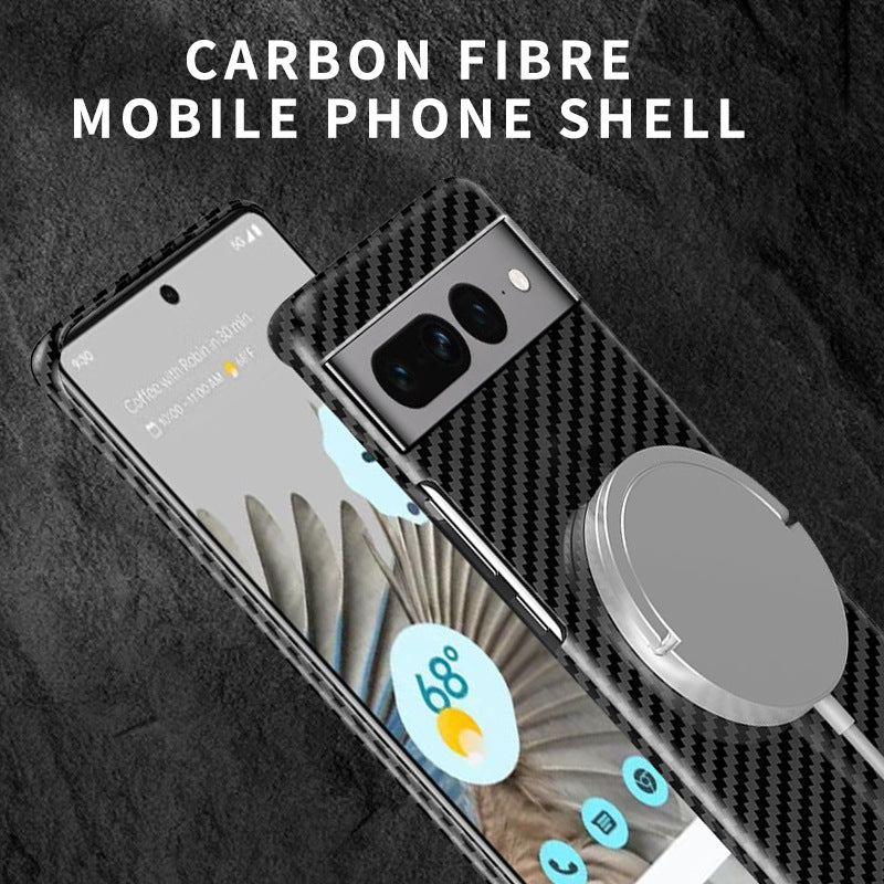 Boîtier de téléphone magnétique sans fil chargeur PC Carbon Fibre Pattern