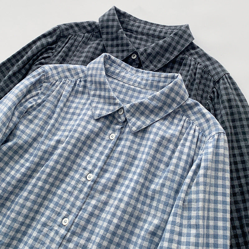 Blouse pour femmes en Plaid Casual