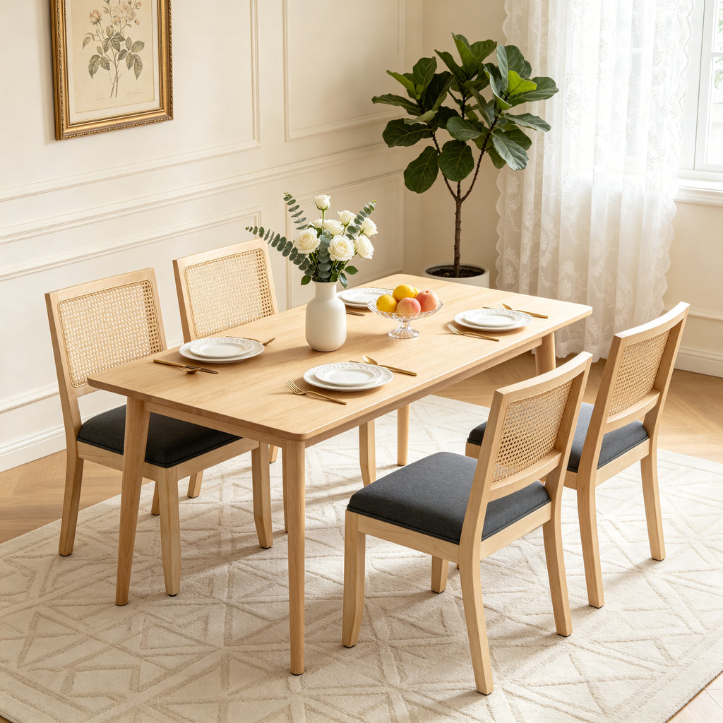 Agritourisme Rattan Chaises à manger Ensemble de 2
