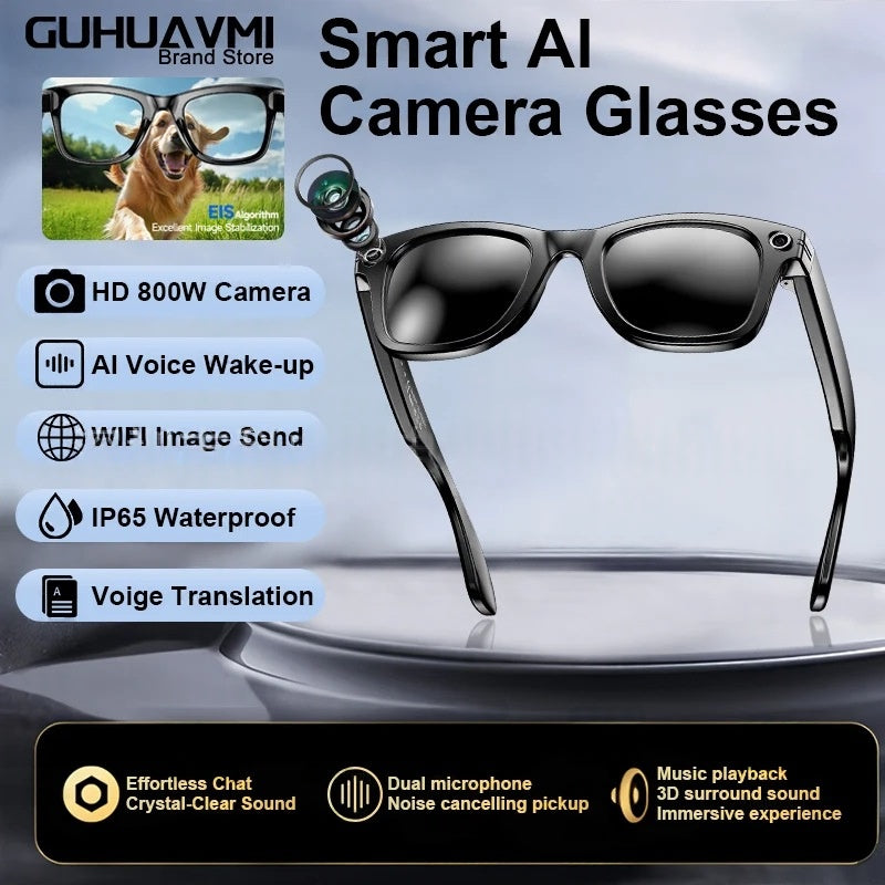 Lunettes intelligentes de traduction AI 800W-pixel avec des capacités photo et vidéo