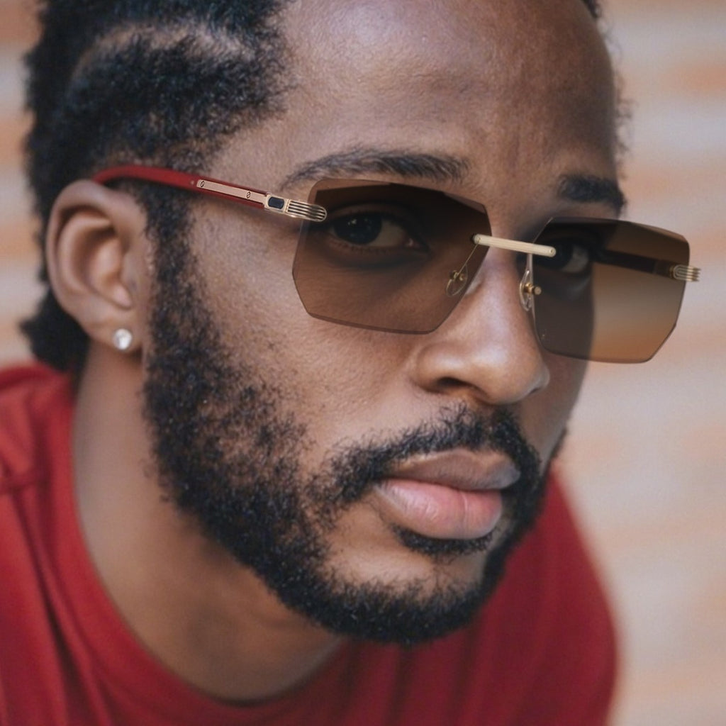 Lunettes de soleil sans cadre pour hommes haut de gamme
