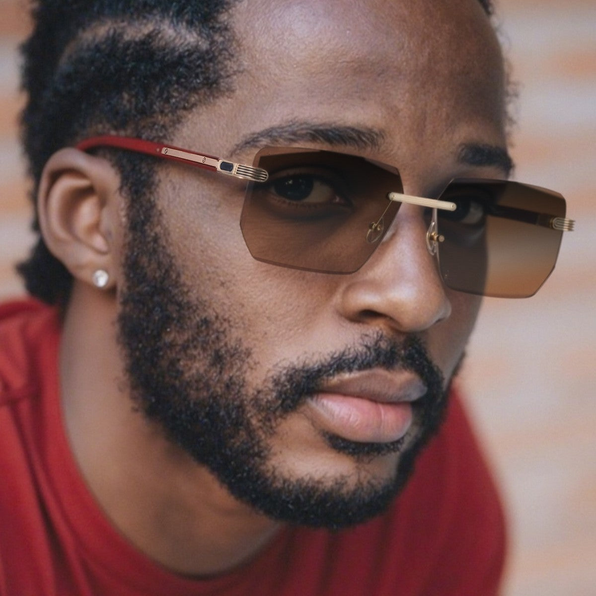 Lunettes de soleil sans cadre pour hommes haut de gamme