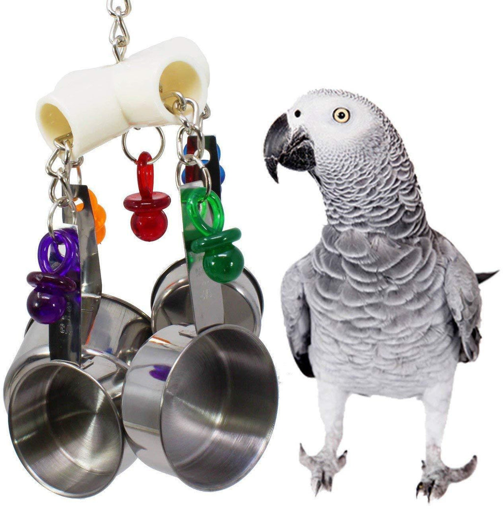 Jouet de parrot en acier inoxydable à quatre poteaux
