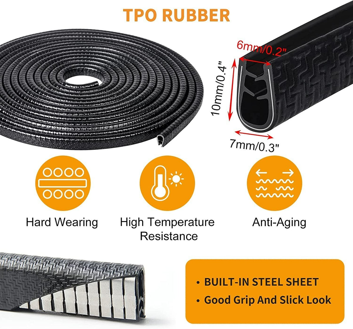 10M porte de voiture Boot Edge Protecteur bande Trim U forme garde joint caoutchouc BLACK UK