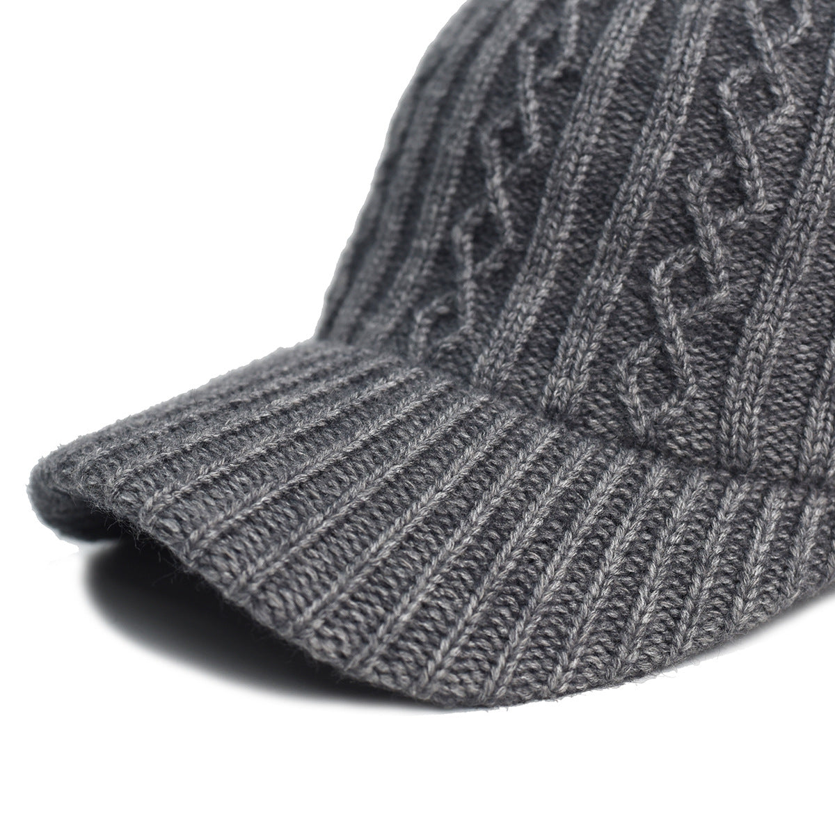 Knitting Laine Cap de baseball Coréen chaud de couleur solide plaque de lumière Peaked Cap